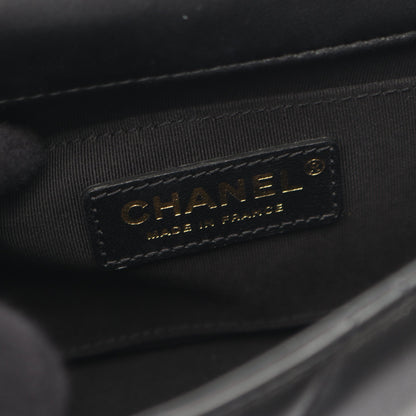 マトラッセ スモールフラップ チェーンショルダーバッグ ラムスキン ブラック ゴールド金具 シャネル バッグ CHANEL