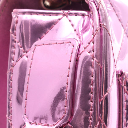 マトラッセ ミニフラップ メタリック チェーンショルダーバッグ レザー ピンク ゴールド金具 シャネル バッグ CHANEL