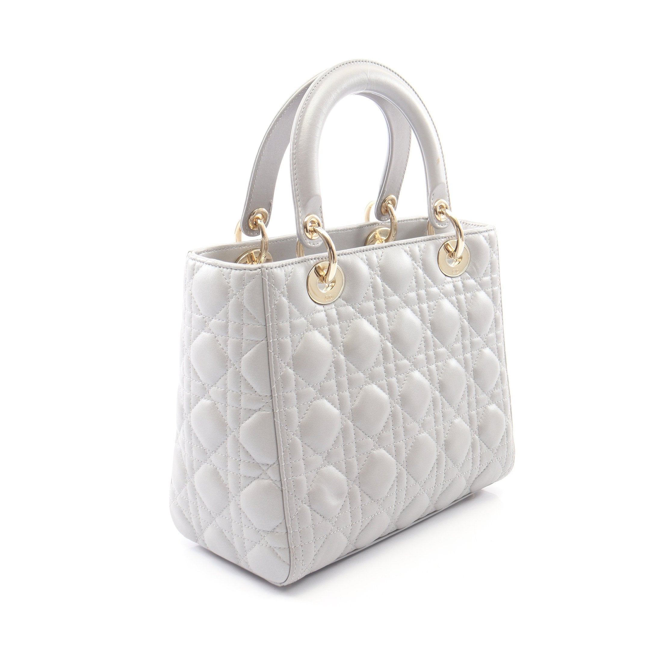 LADY DIOR レディディオール カナージュ 2WAY ハンドバッグ レザー