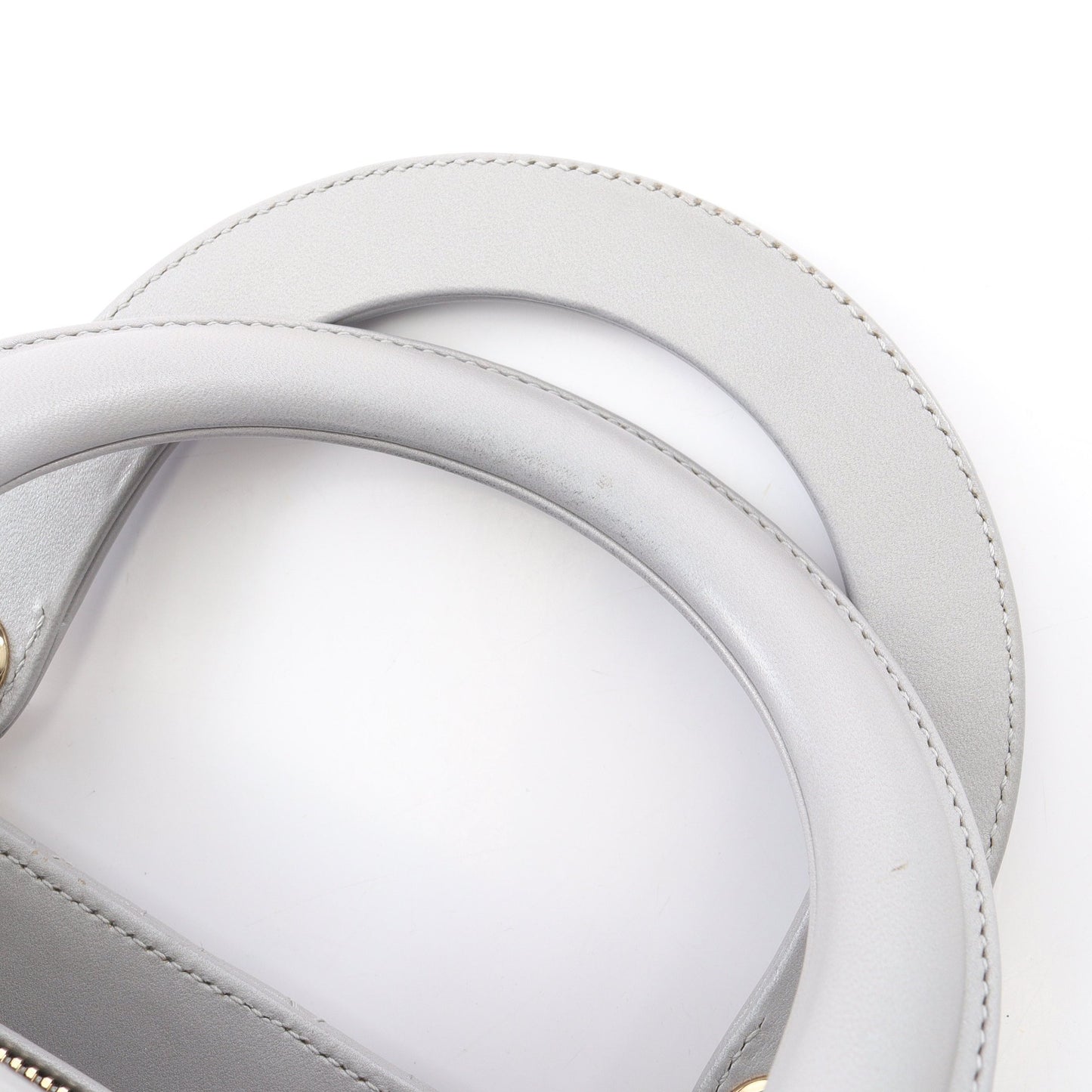 LADY DIOR レディディオール カナージュ 2WAY ハンドバッグ レザー グレー クリスチャンディオール バッグ Christian Dior