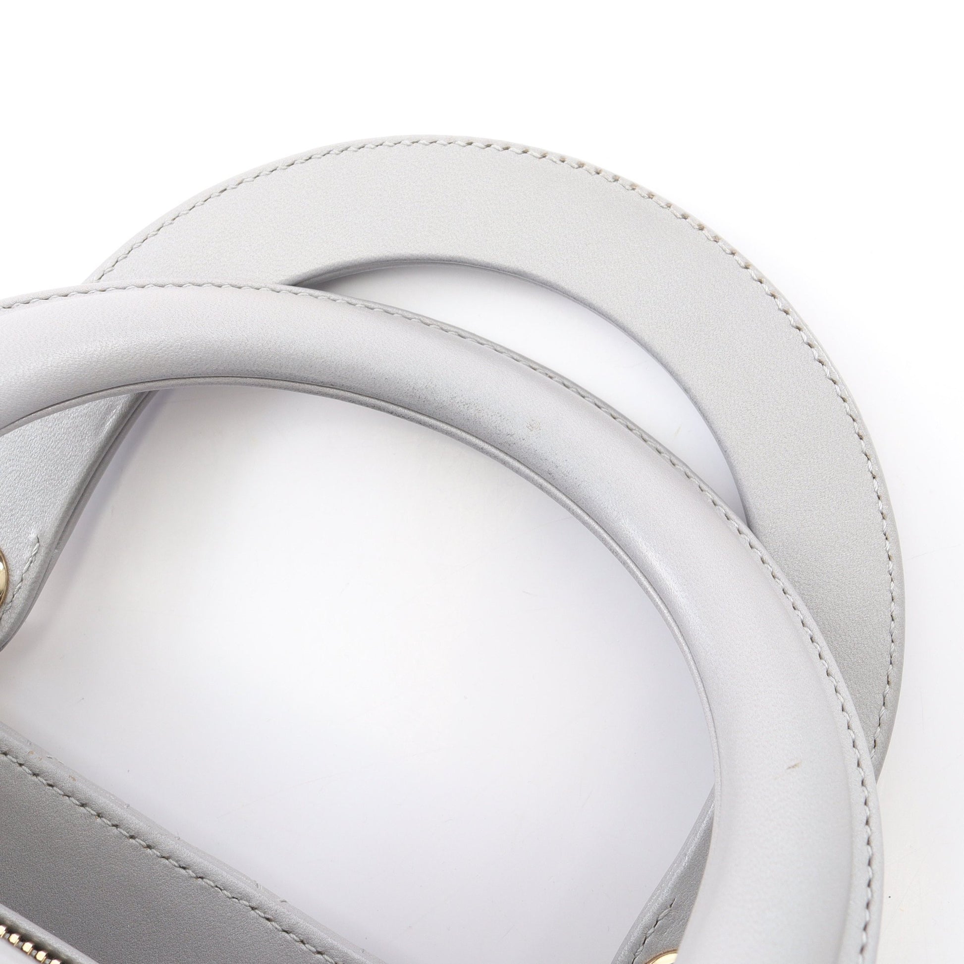 LADY DIOR レディディオール カナージュ 2WAY ハンドバッグ レザー グレー クリスチャンディオール バッグ Christian Dior
