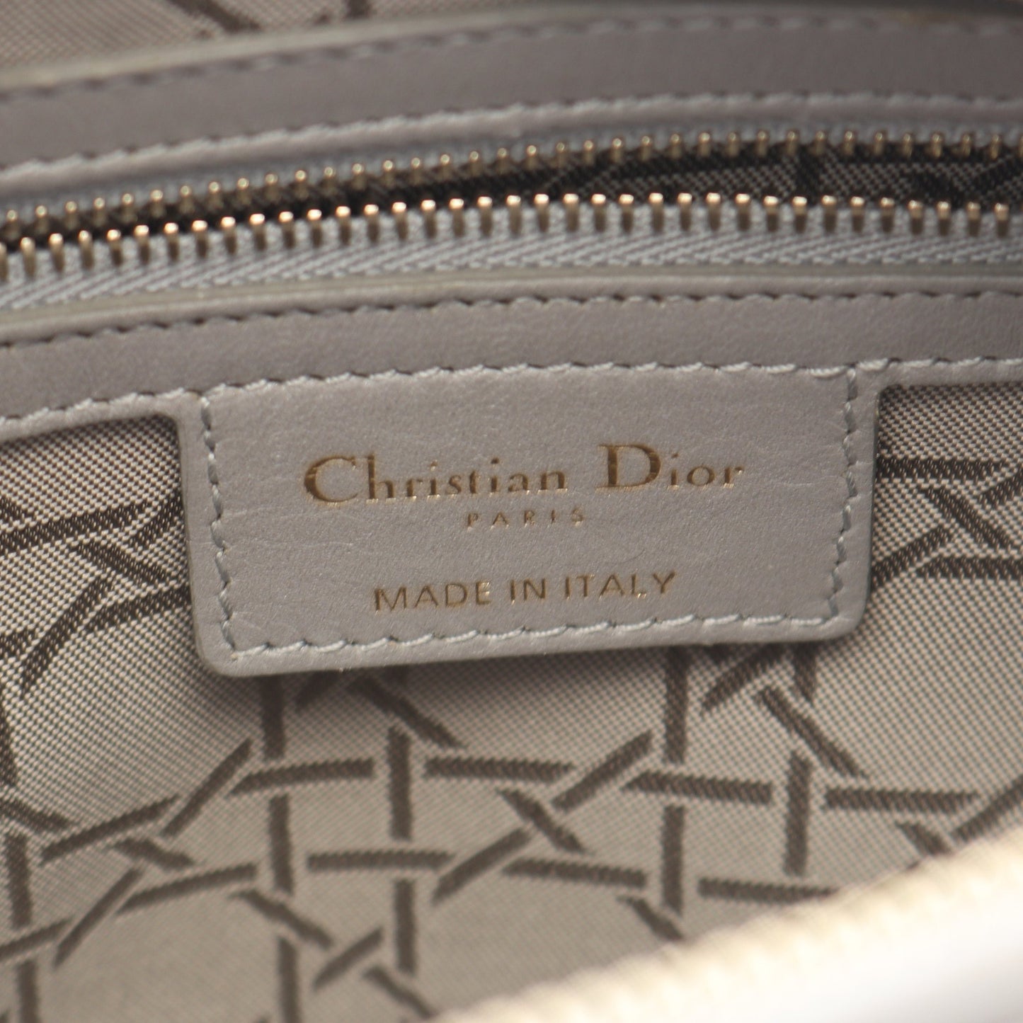 LADY DIOR レディディオール カナージュ 2WAY ハンドバッグ レザー グレー クリスチャンディオール バッグ Christian Dior