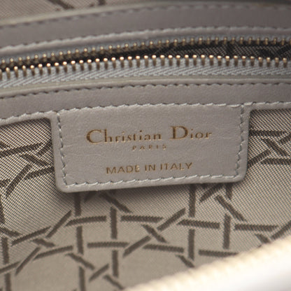 LADY DIOR レディディオール カナージュ 2WAY ハンドバッグ レザー グレー クリスチャンディオール バッグ Christian Dior