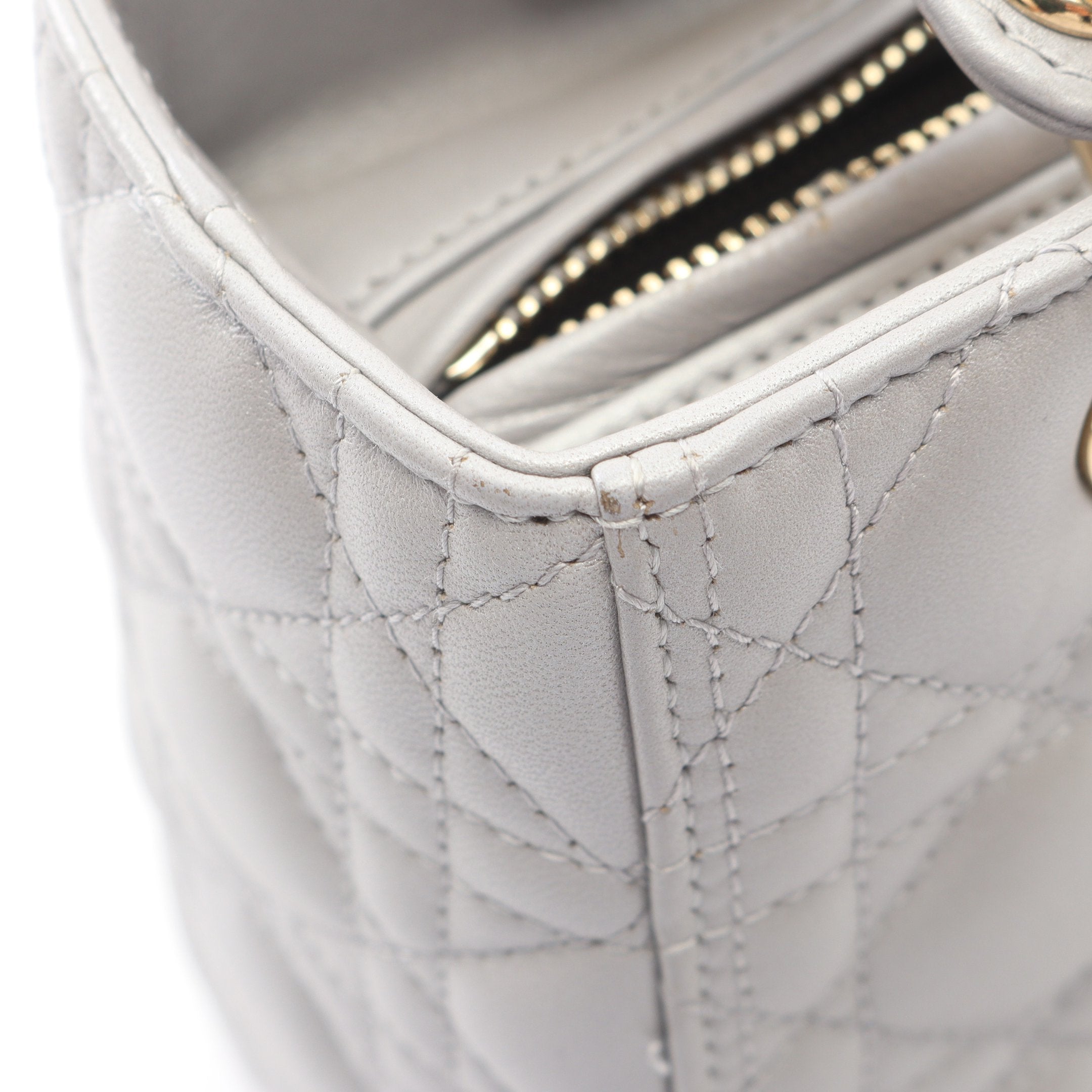 LADY DIOR レディディオール カナージュ 2WAY ハンドバッグ レザー