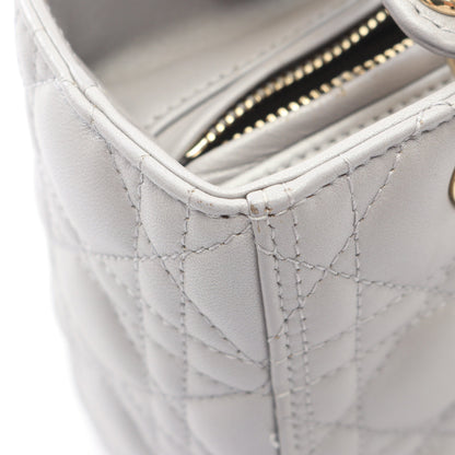 LADY DIOR レディディオール カナージュ 2WAY ハンドバッグ レザー グレー クリスチャンディオール バッグ Christian Dior