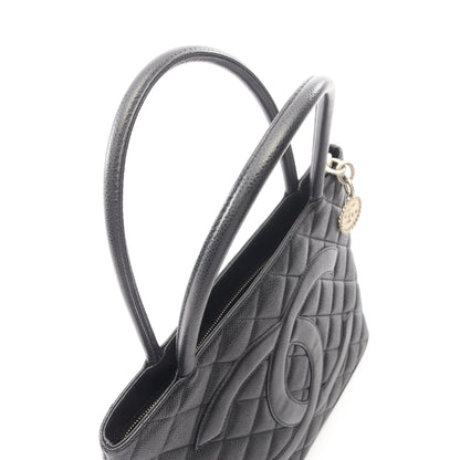 復刻トート ハンドバッグ トートバッグ キャビアスキン ブラック シルバー金具 シャネル バッグ CHANEL