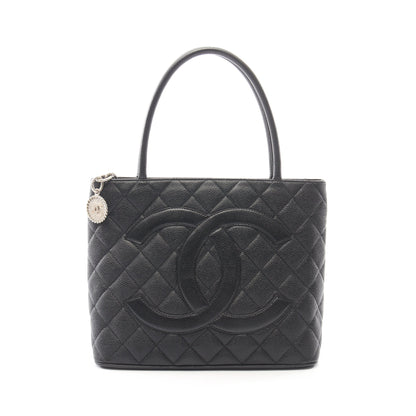 復刻トート ハンドバッグ トートバッグ キャビアスキン ブラック シルバー金具 シャネル バッグ CHANEL