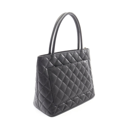 復刻トート ハンドバッグ トートバッグ キャビアスキン ブラック シルバー金具 シャネル バッグ CHANEL