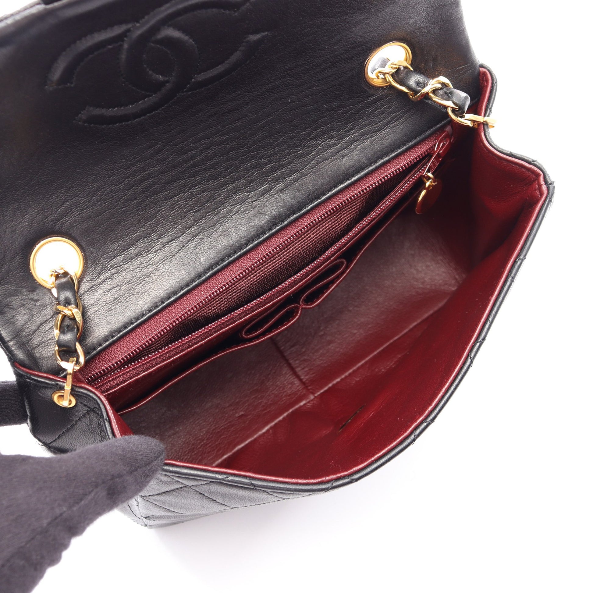 ミニマトラッセ20 チェーンショルダーバッグ ラムスキン ブラック ゴールド金具 シャネル バッグ CHANEL