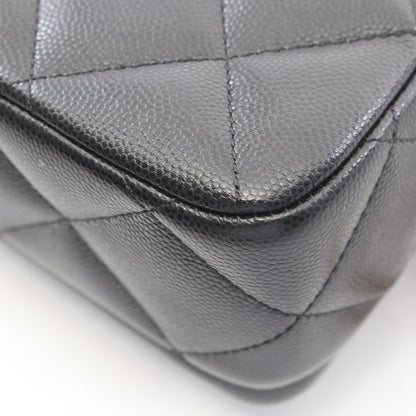 マトラッセ スモールフラップ チェーンショルダーバッグ キャビアスキン ブラック ゴールド金具 シャネル バッグ CHANEL