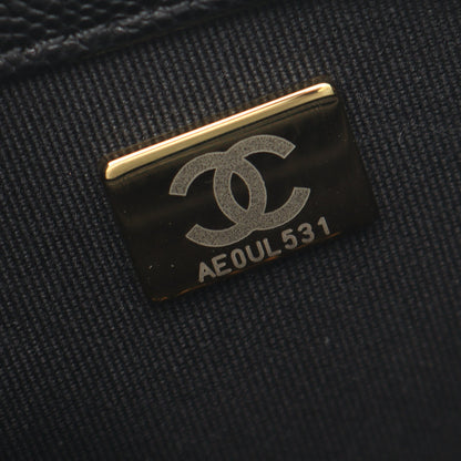 マトラッセ スモールフラップ チェーンショルダーバッグ キャビアスキン ブラック ゴールド金具 シャネル バッグ CHANEL