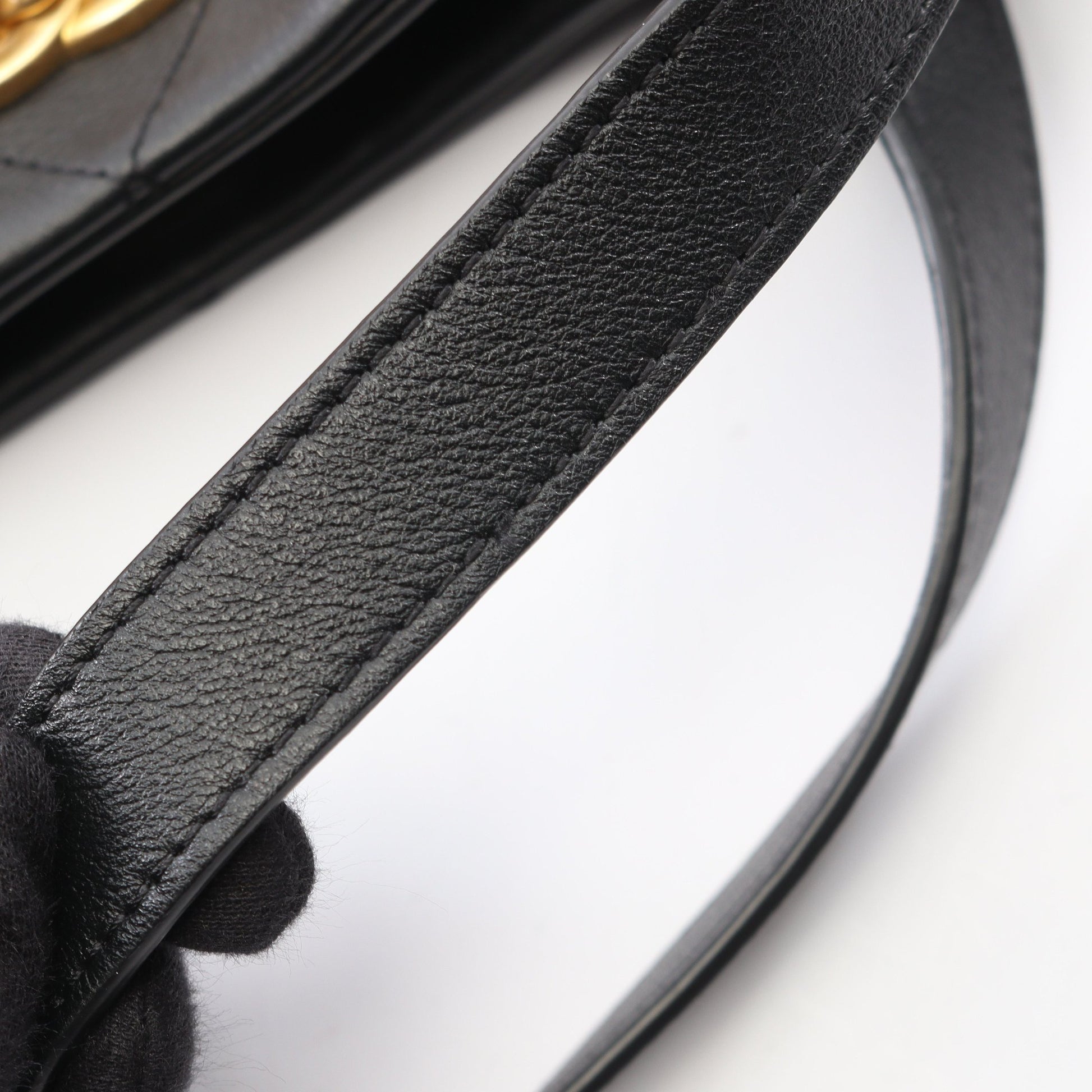 マトラッセ マキシショッピング 2WAY チェーンショルダーバッグ チェーントートバッグ ラムスキン ブラック ゴールド金具 シャネル バッグ CHANEL