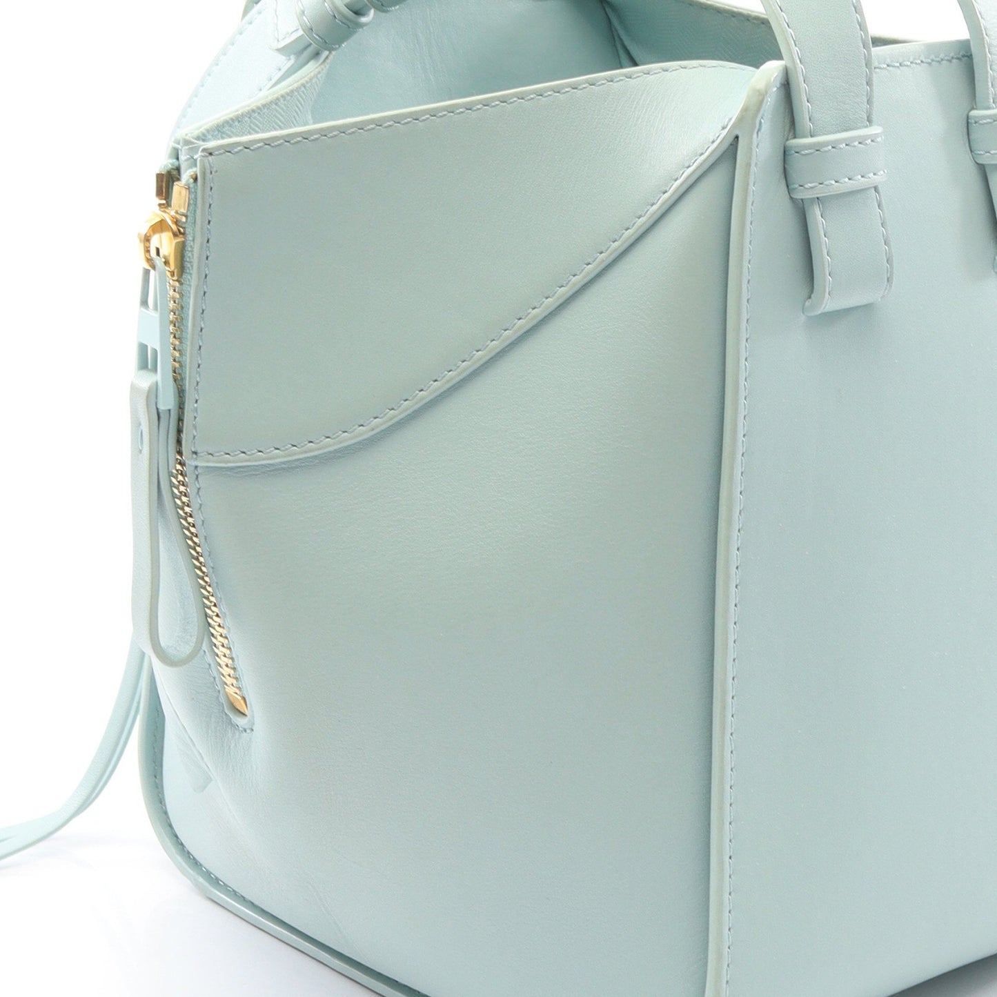 ハンモックバッグ コンパクト 2WAY ハンドバッグ レザー ライトブルー ロエベ バッグ LOEWE