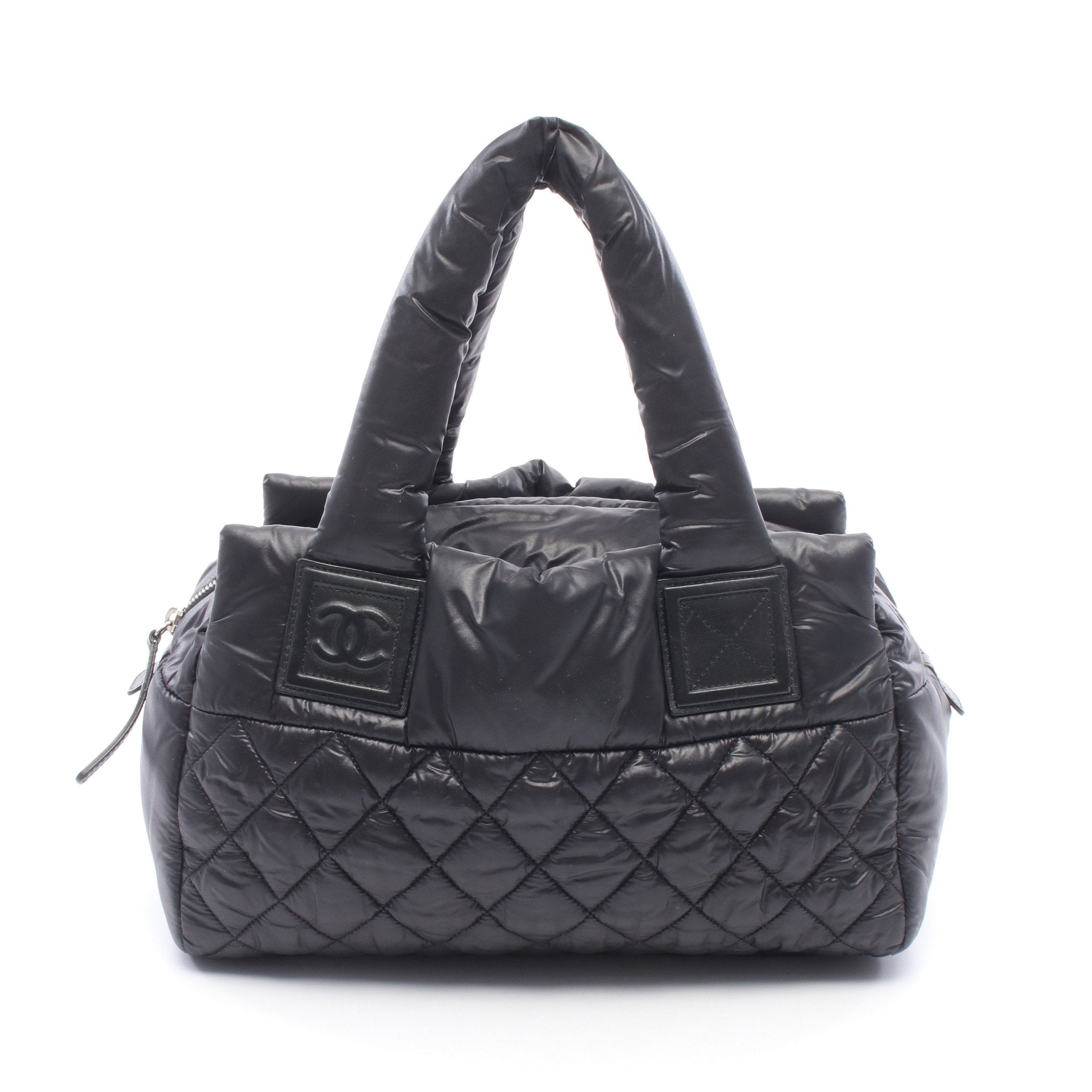 クリスマス特価❣️CHANEL❣️コココクーン❣️ハンドバック ❣️ コココクーン ハンドバッグ ナイロン レザー ブラック シルバー金具