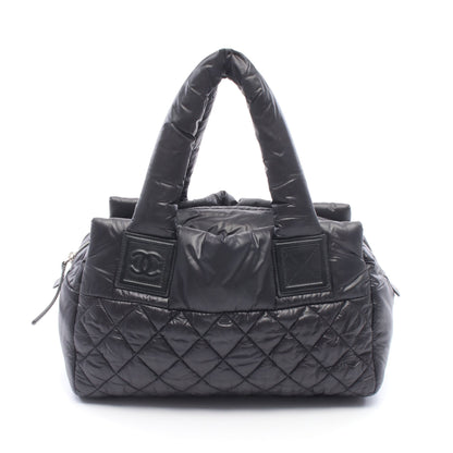 コココクーン ハンドバッグ ナイロン レザー ブラック シルバー金具 シャネル バッグ CHANEL