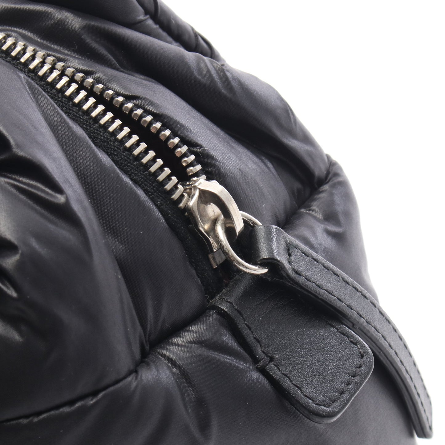 コココクーン ハンドバッグ ナイロン レザー ブラック シルバー金具 シャネル バッグ CHANEL