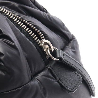 コココクーン ハンドバッグ ナイロン レザー ブラック シルバー金具 シャネル バッグ CHANEL