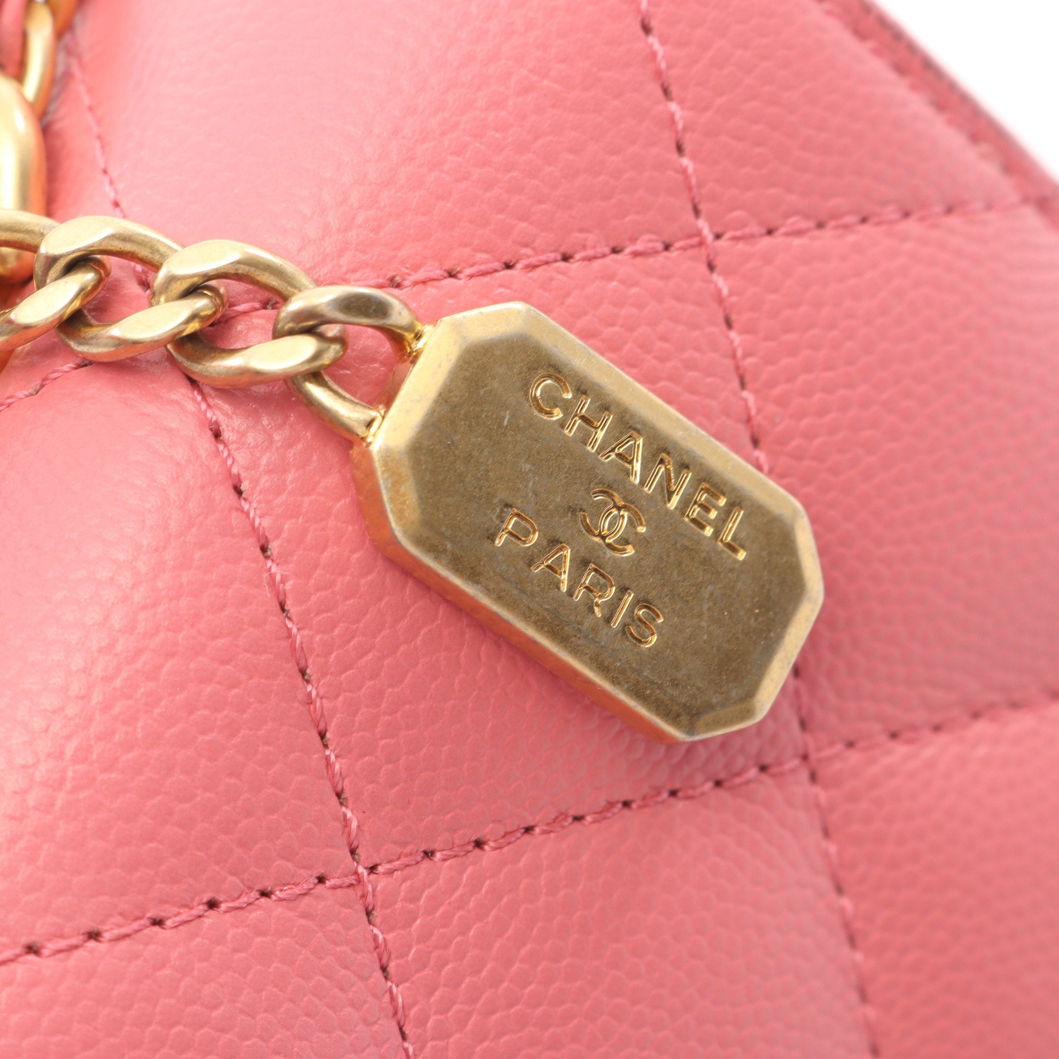 CHANEL シャネル マトラッセ ハンドバッグ ショルダーバッグ チェーントートバッグ ピンク キャビア ゴールド金具 マトラッセ トップハンドル 2WAY チェーンショルダーバッグ キャビア