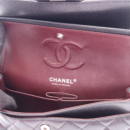 マトラッセ Wフラップ Wチェーンショルダーバッグ キャビアスキン ブラック シルバー金具 シャネル バッグ CHANEL