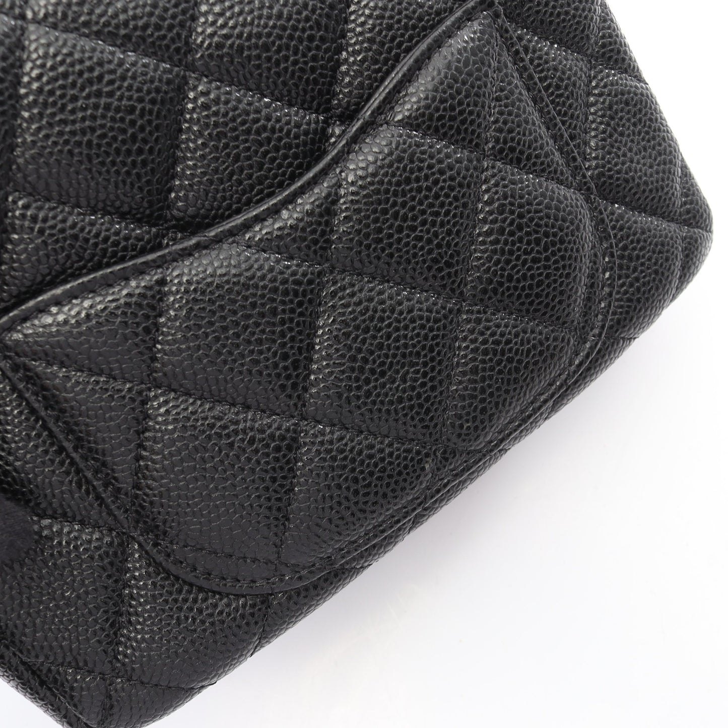 ミニマトラッセ CCスネーク Wチェーンショルダーバッグ キャビアスキン ブラック ゴールド金具 シャネル バッグ CHANEL