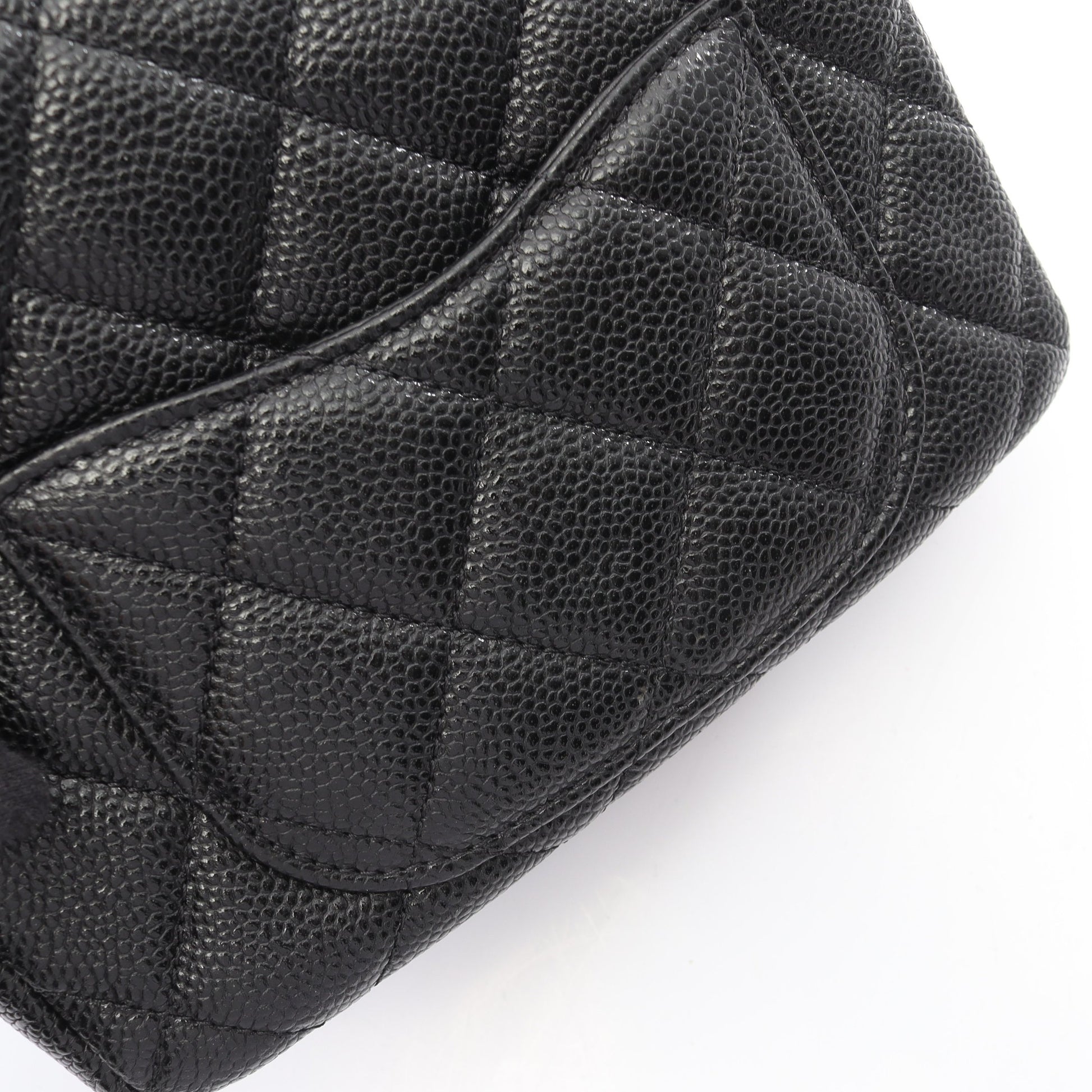 ミニマトラッセ CCスネーク Wチェーンショルダーバッグ キャビアスキン ブラック ゴールド金具 シャネル バッグ CHANEL