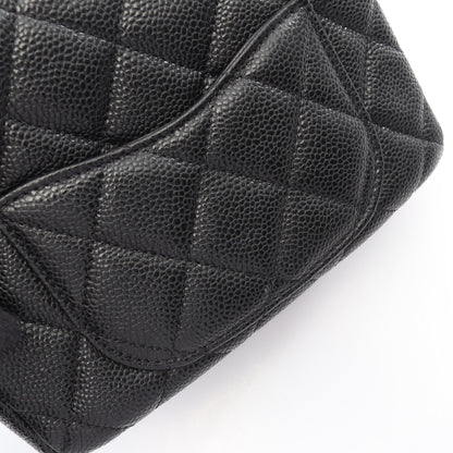 ミニマトラッセ CCスネーク Wチェーンショルダーバッグ キャビアスキン ブラック ゴールド金具 シャネル バッグ CHANEL