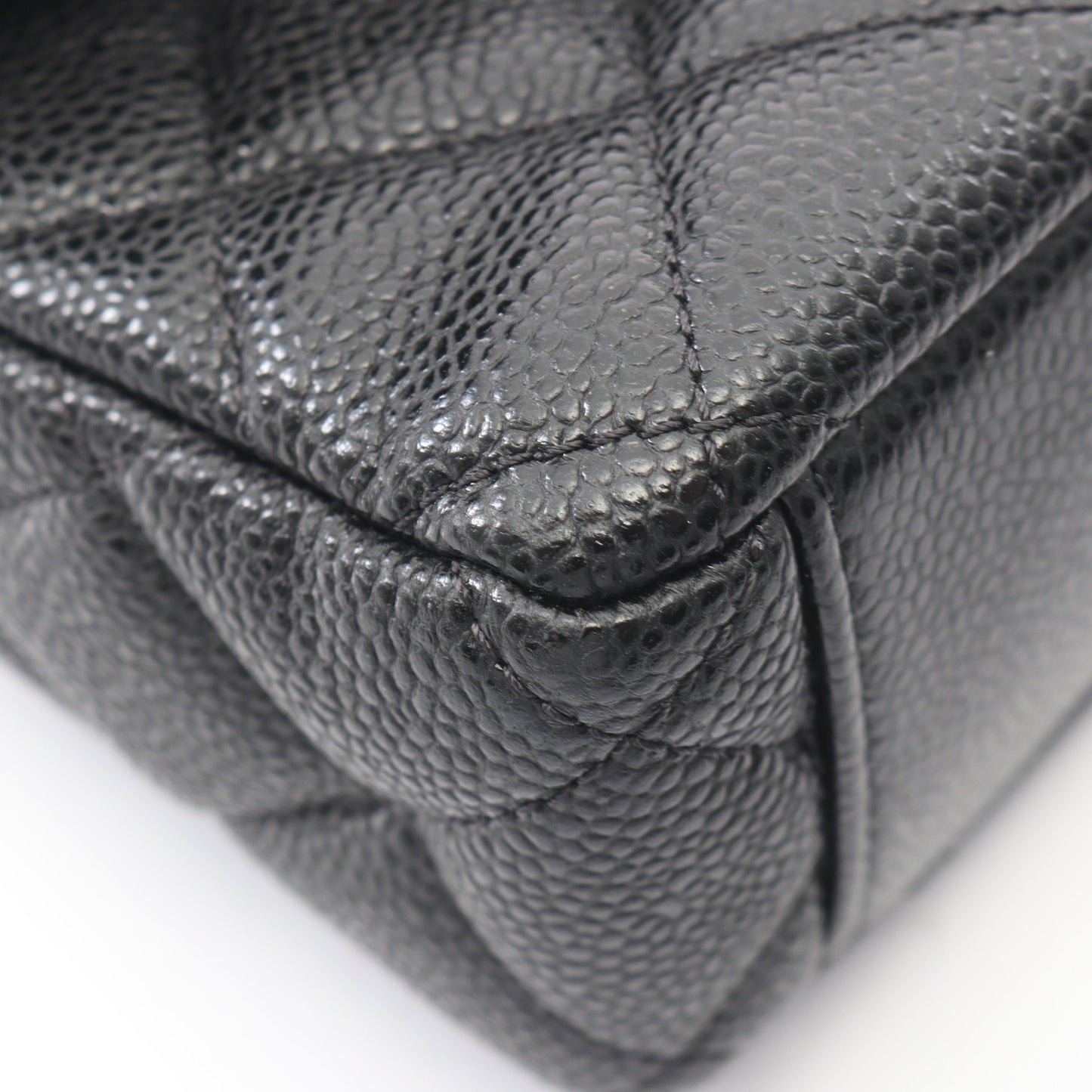 ミニマトラッセ CCスネーク Wチェーンショルダーバッグ キャビアスキン ブラック ゴールド金具 シャネル バッグ CHANEL