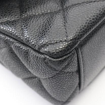 ミニマトラッセ CCスネーク Wチェーンショルダーバッグ キャビアスキン ブラック ゴールド金具 シャネル バッグ CHANEL