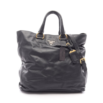 SOFT CALF 2WAY ハンドバッグ トートバッグ レザー ブラック プラダ バッグ PRADA