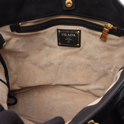SOFT CALF 2WAY ハンドバッグ トートバッグ レザー ブラック プラダ バッグ PRADA