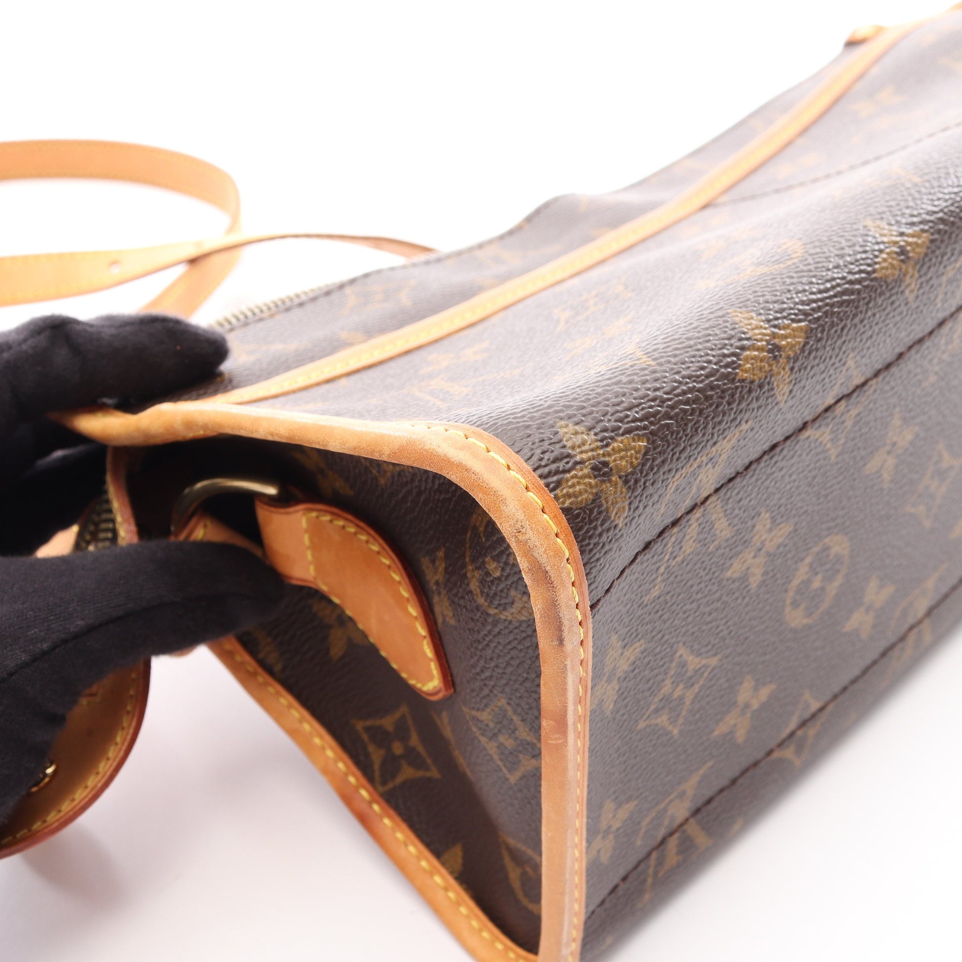 ポパンクール ロン モノグラム ショルダーバッグ PVC レザー ブラウン ルイヴィトン バッグ LOUIS VUITTON