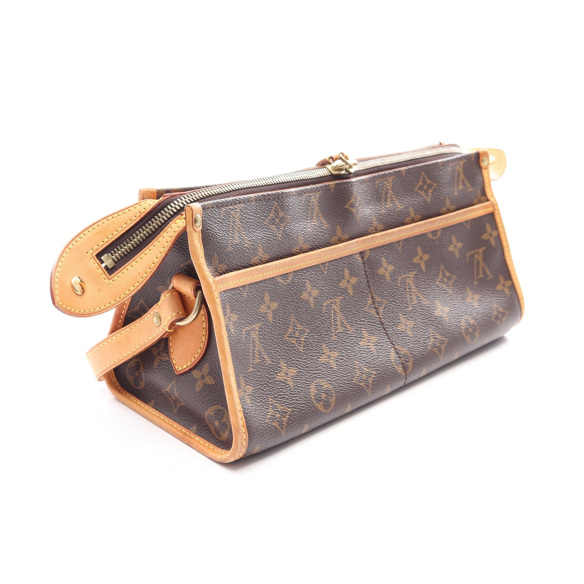 ポパンクール ロン モノグラム ショルダーバッグ PVC レザー ブラウン ルイヴィトン バッグ LOUIS VUITTON