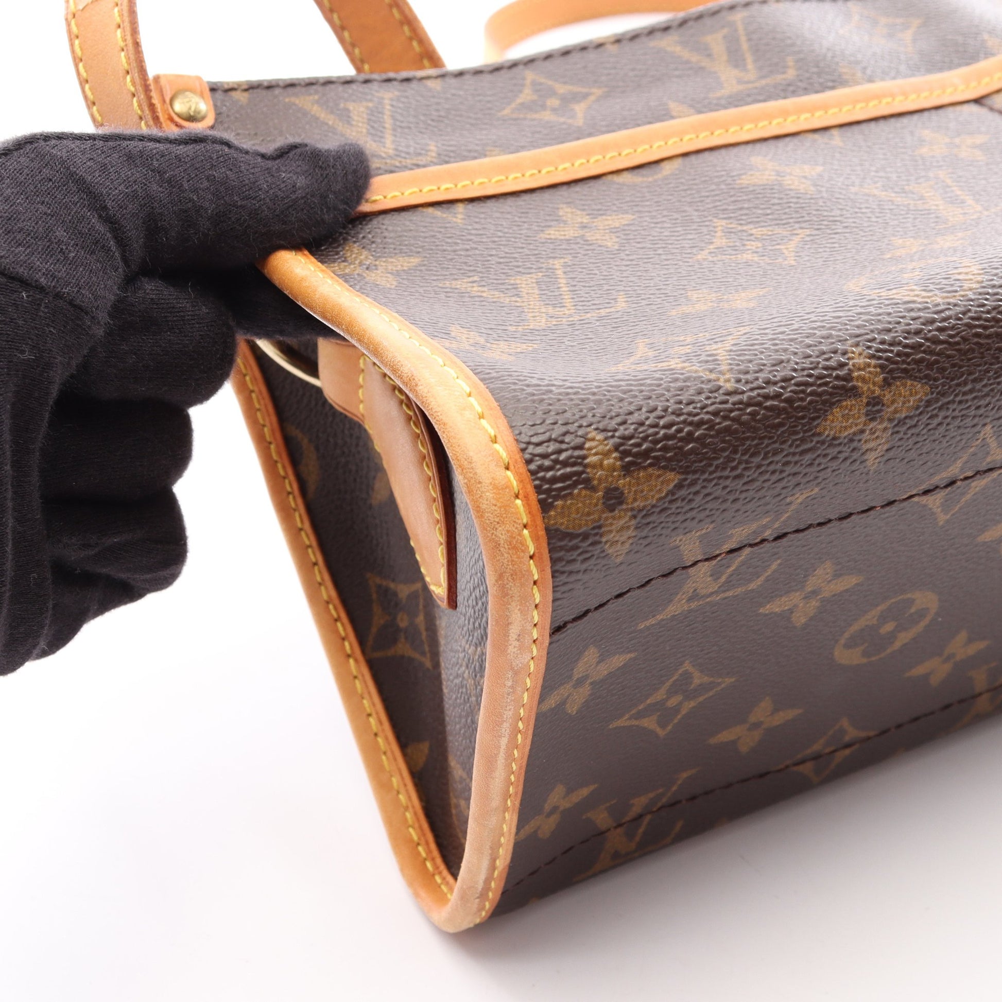 ポパンクール ロン モノグラム ショルダーバッグ PVC レザー ブラウン ルイヴィトン バッグ LOUIS VUITTON