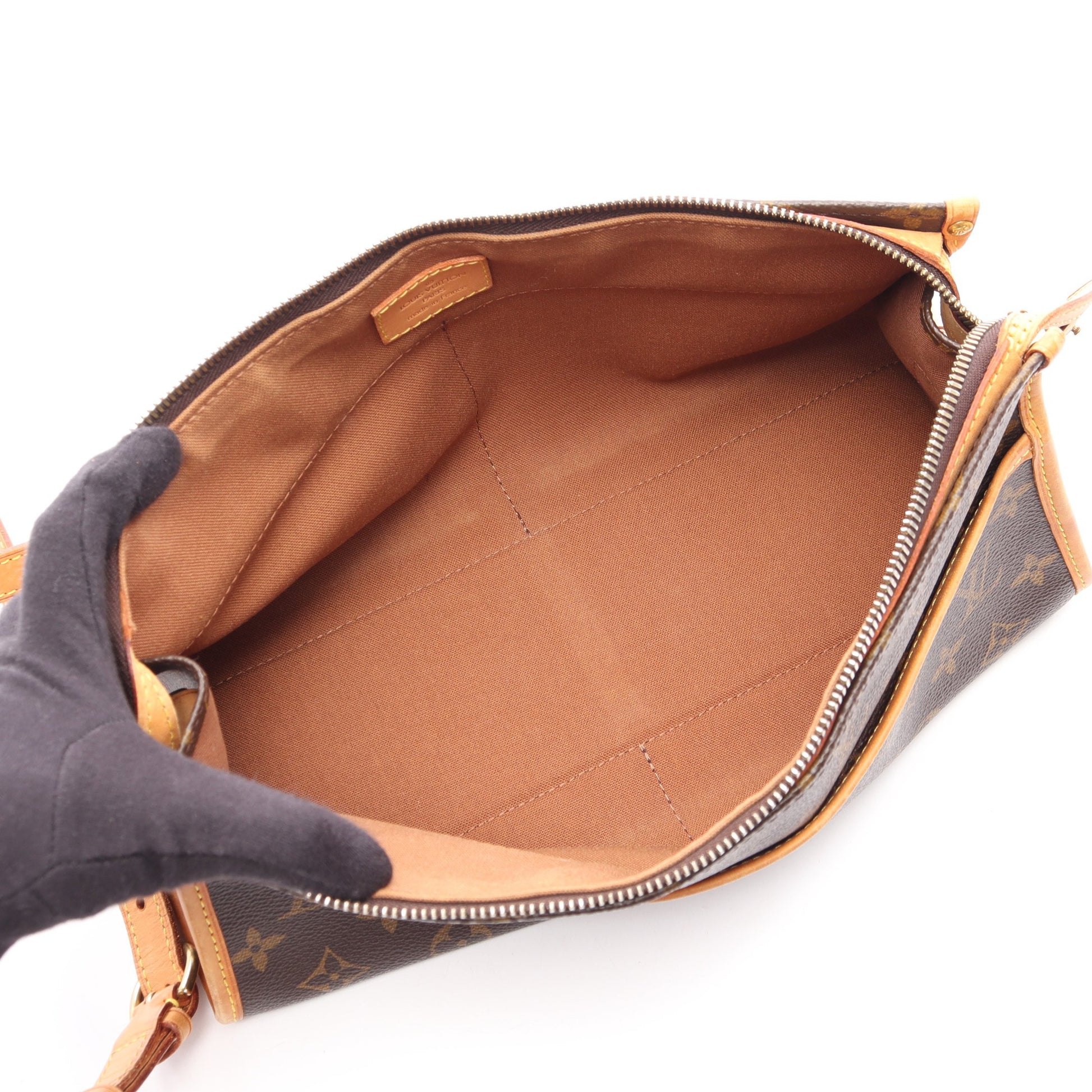 ポパンクール ロン モノグラム ショルダーバッグ PVC レザー ブラウン ルイヴィトン バッグ LOUIS VUITTON