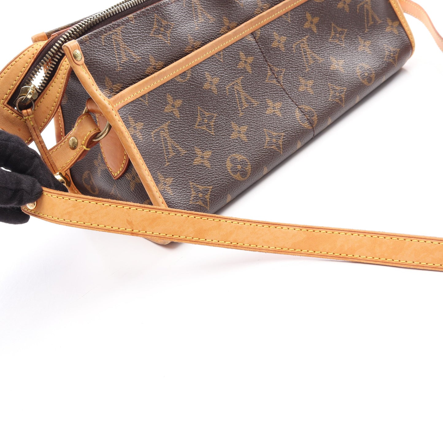 ポパンクール ロン モノグラム ショルダーバッグ PVC レザー ブラウン ルイヴィトン バッグ LOUIS VUITTON