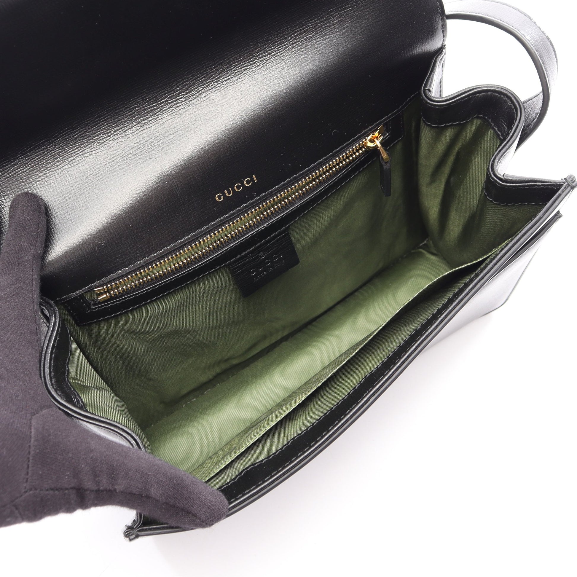 ダブルG ショルダーバッグ レザー ブラック グッチ バッグ GUCCI