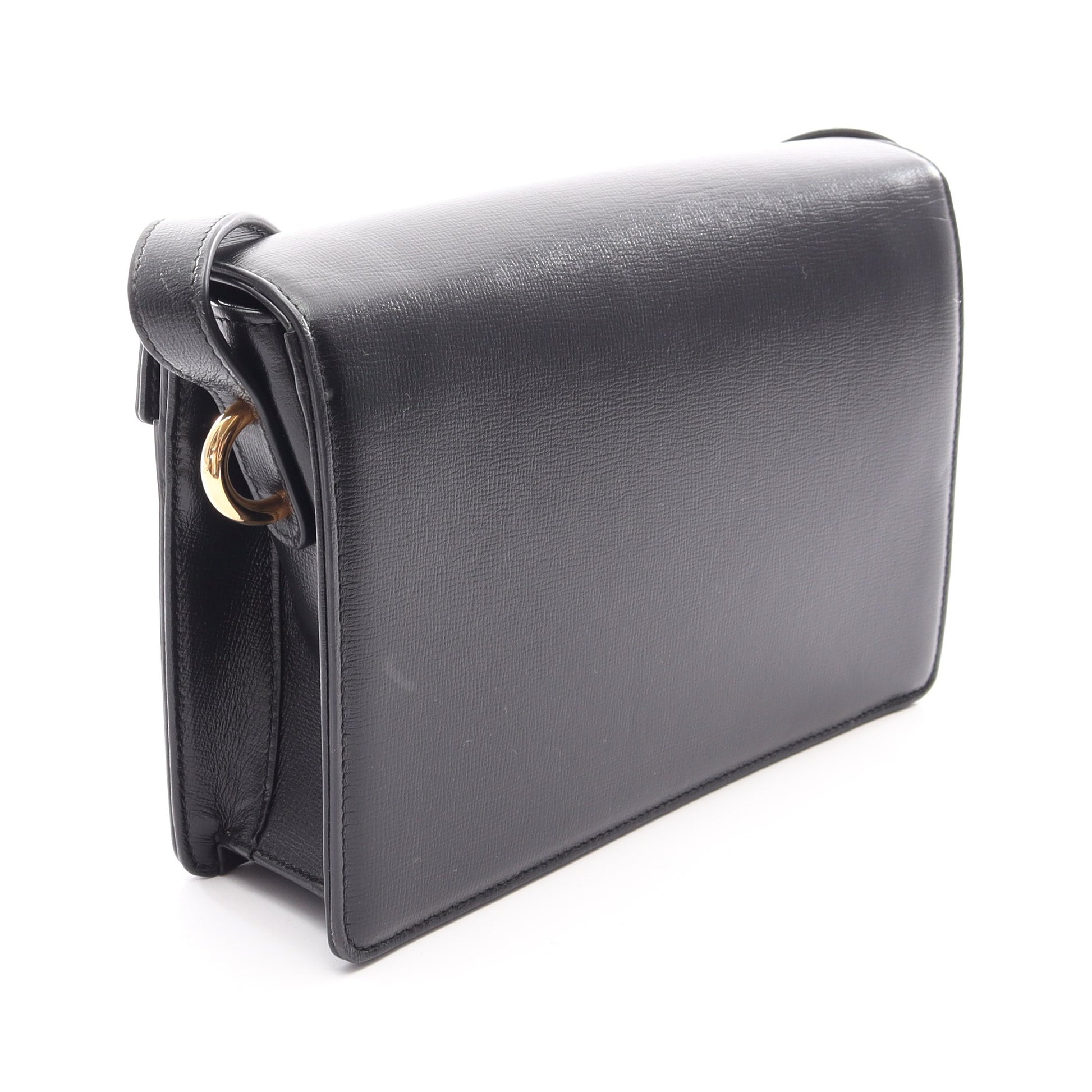 ダブルG ショルダーバッグ レザー ブラック グッチ バッグ GUCCI