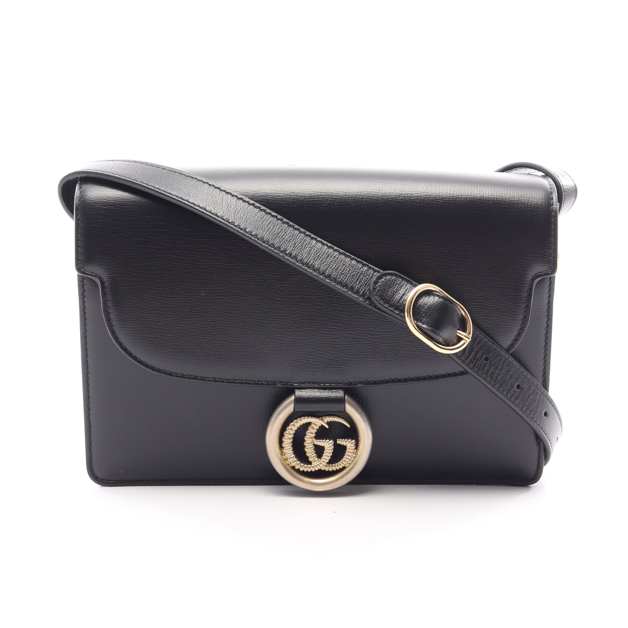 【GUCCI】グッチ プチGG ダブルＧ 2WAY 739722 レザー 黒 レディース ショルダーバッグ グッチ GUCCI 2WAY ミニショルダー 739722 レザー レディース