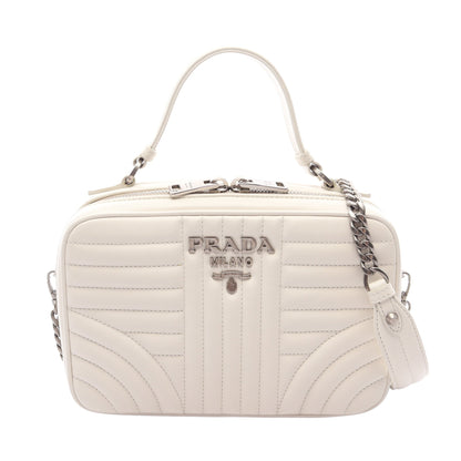 ダイアグラム 2WAY ハンドバッグ レザー ホワイト プラダ バッグ PRADA