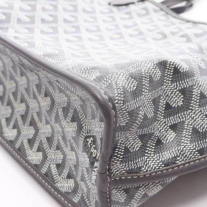 アンジュ ミニポーチ リバーシブル ハンドバッグ トートバッグ コーティングキャンバス レザー グレー ゴヤール バッグ GOYARD