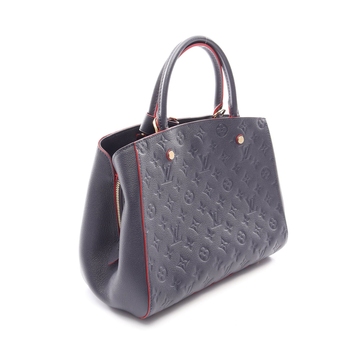 モンテーニュMM モノグラムアンプラント マリーヌルージュ 2WAY ハンドバッグ レザー ネイビー ルイヴィトン バッグ LOUIS VUITTON