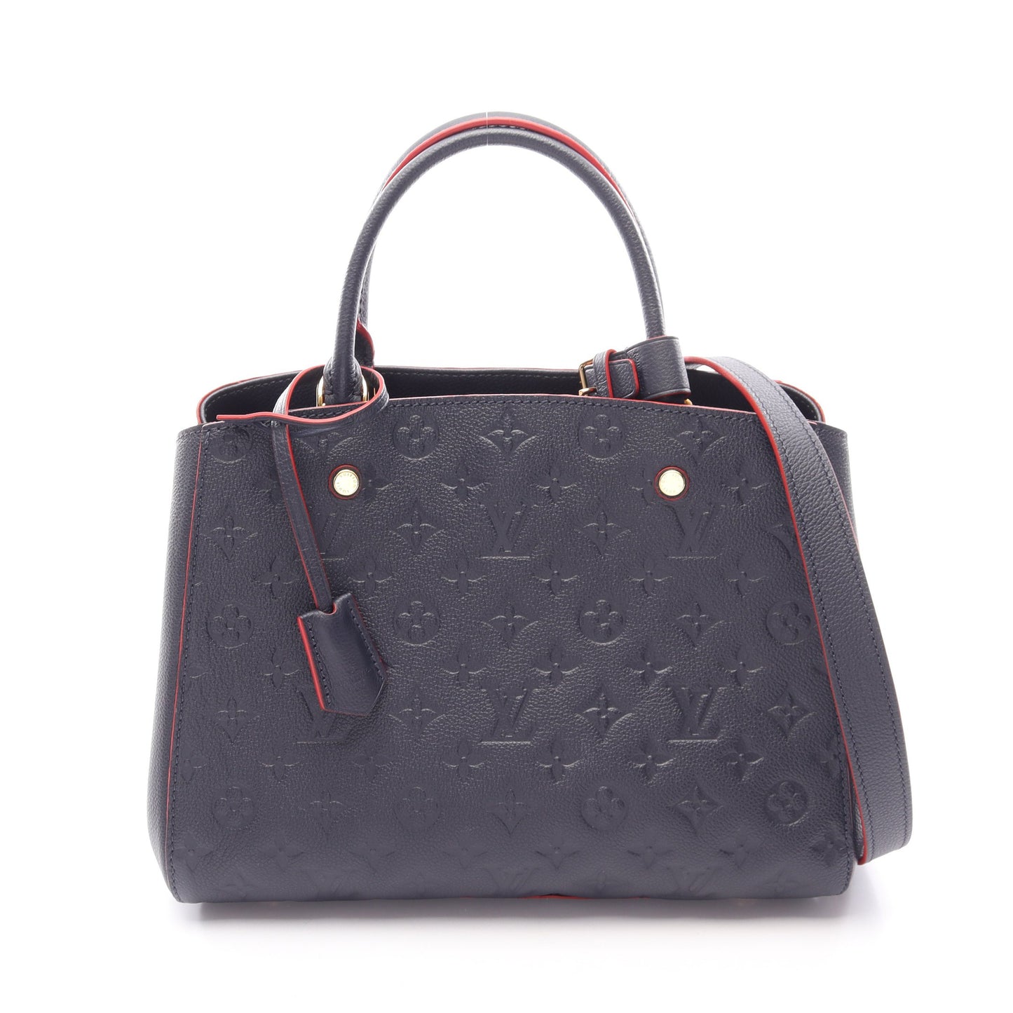 モンテーニュMM モノグラムアンプラント マリーヌルージュ 2WAY ハンドバッグ レザー ネイビー ルイヴィトン バッグ LOUIS VUITTON