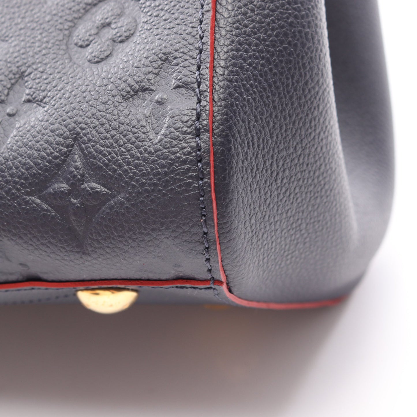 モンテーニュMM モノグラムアンプラント マリーヌルージュ 2WAY ハンドバッグ レザー ネイビー ルイヴィトン バッグ LOUIS VUITTON
