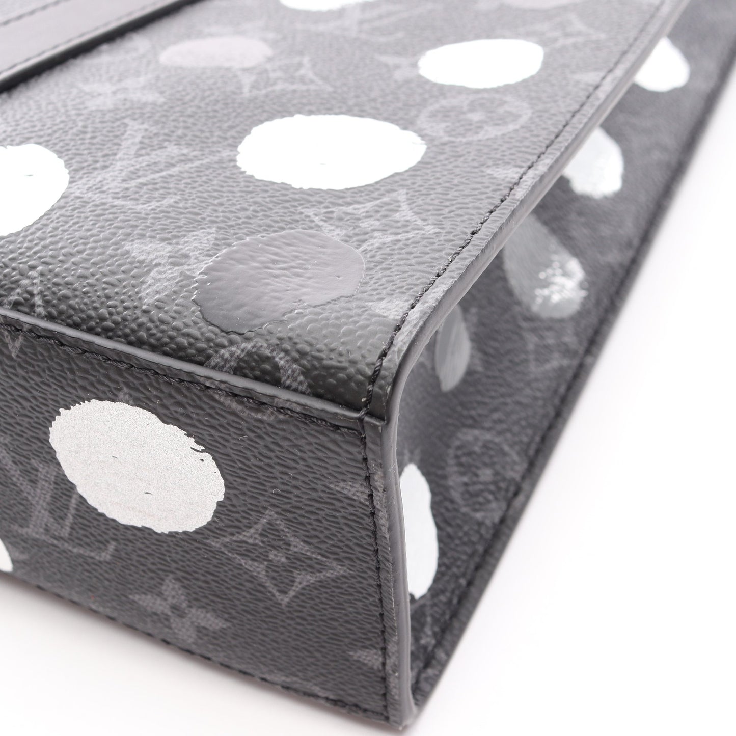 LOUIS VUITTON × yayoi kusama サックプラ モノグラムエクリプス 2WAY ハンドバッグ トートバッグ PVC レザー ブラック グレー ホワイト ルイヴィトン バッグ LOUIS VUITTON