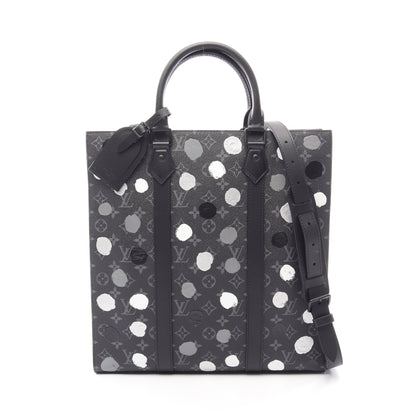 LOUIS VUITTON × yayoi kusama サックプラ モノグラムエクリプス 2WAY ハンドバッグ トートバッグ PVC レザー ブラック グレー ホワイト ルイヴィトン バッグ LOUIS VUITTON