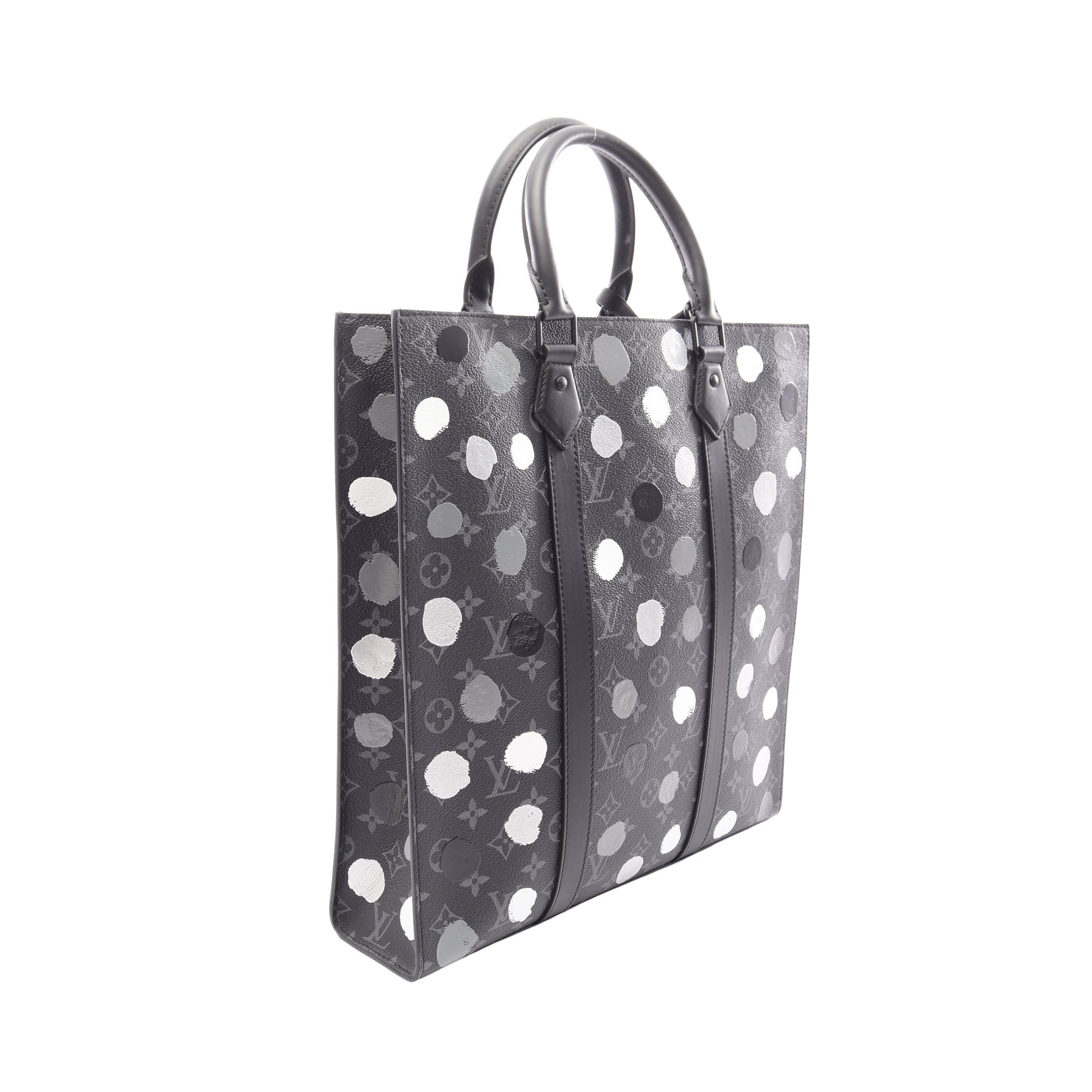 LOUIS VUITTON × yayoi kusama サックプラ モノグラムエクリプス 2WAY ハンドバッグ トートバッグ PVC レザー ブラック グレー ホワイト ルイヴィトン バッグ LOUIS VUITTON