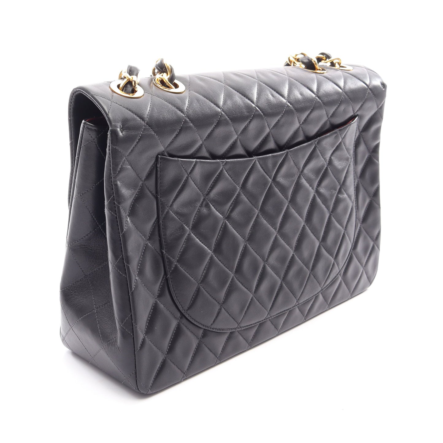 デカマトラッセ34 Wチェーンショルダーバッグ ラムスキン ブラック ゴールド金具 シャネル バッグ CHANEL