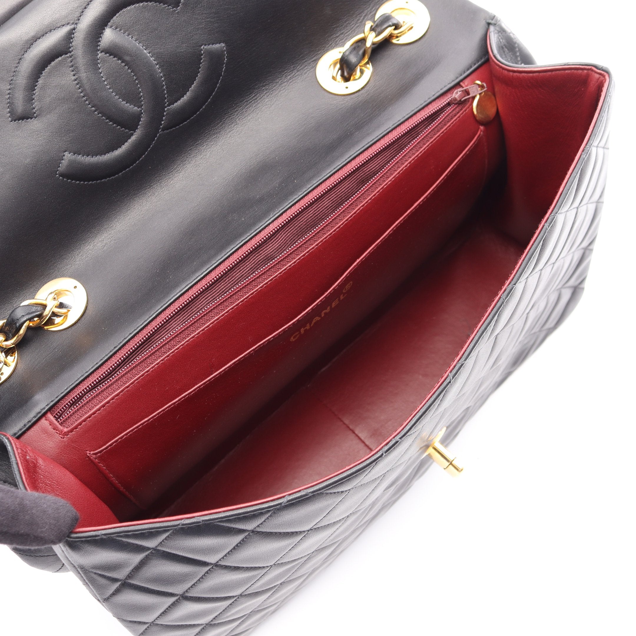 シャネル  デカマトラッセ34 ラムスキンシングルフラップチェーンショルダーバッグ レディース 34 CHANEL（シャネル） ショルダーバッグ サイズ:34 デカマトラッセ34