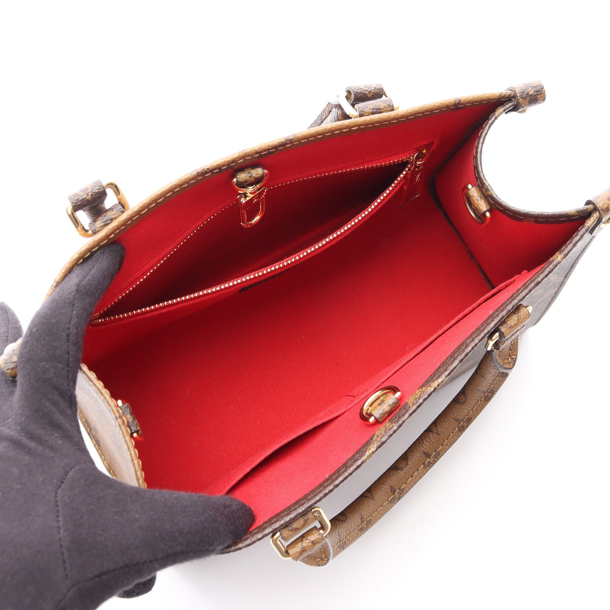 オンザゴーPM モノグラムジャイアント リバース 2WAY ハンドバッグ PVC ブラウン ベージュ ルイヴィトン バッグ LOUIS VUITTON