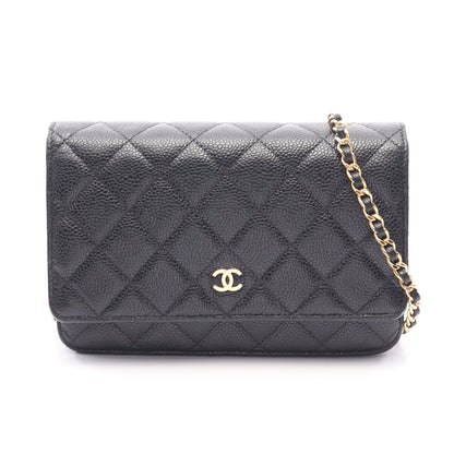 マトラッセ チェーンウォレット キャビアスキン ブラック ゴールド金具 シャネル バッグ CHANEL